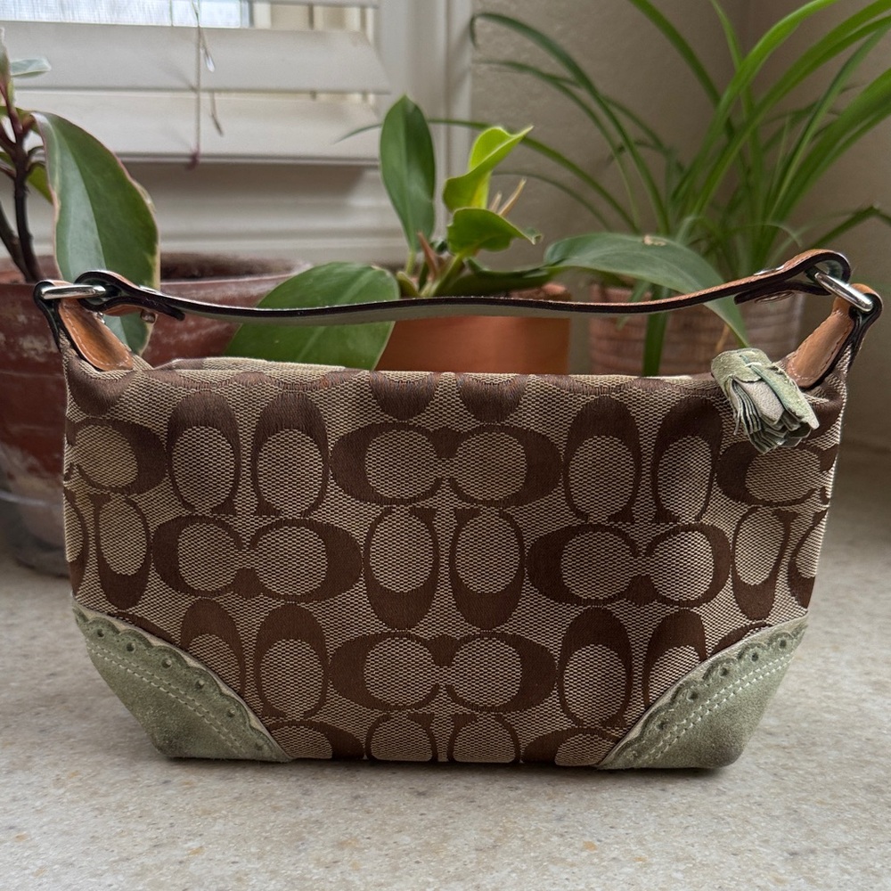 Vintage Coach Y2K with mint green suede